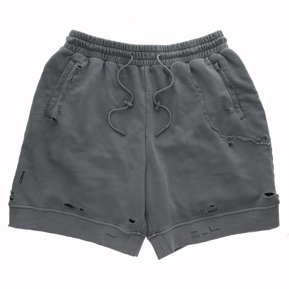 C2H4 Distressed Sweat Shorts